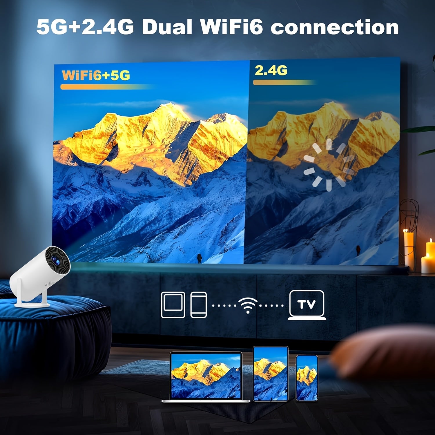 Biznes proyektori 180° sozlanadigan To'liq HD 720P 170 ANSI Yorqinlik