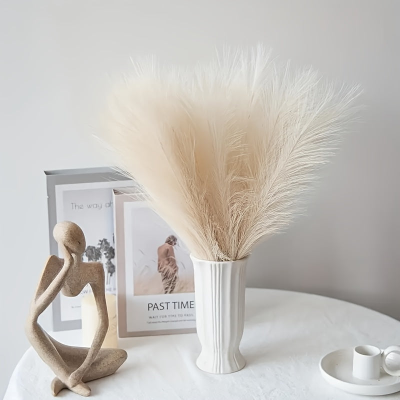 21 Pcs Artificial Pampas Grass Flowers Realistic Texture Soft Feathered Decor for Celebrations and Room