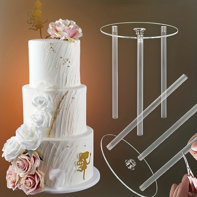 Cake Tier Stacking Kit with Separator Plates and Dowel Rods for Weddings and Baking