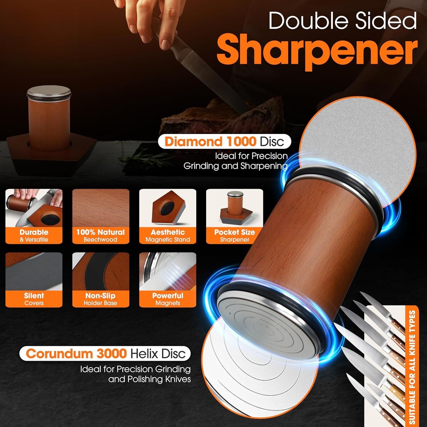 Kuchukcha pichog'ini silliqlash to'plami 5 burchak va olmos disklar bilan