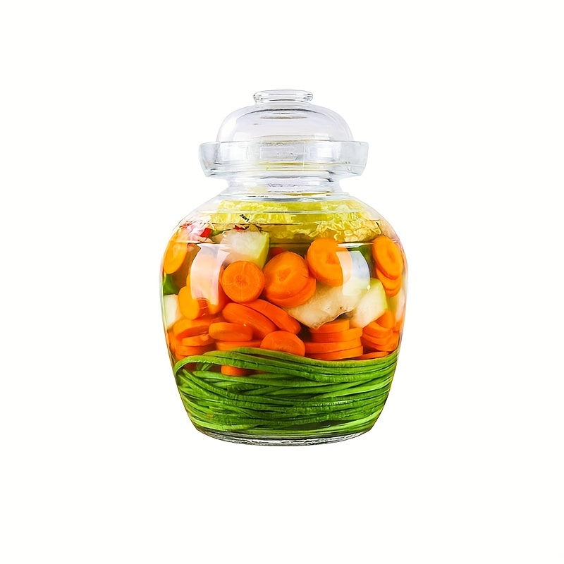 Glass Fermentation Jar with Lid Water Seal Airlock for Pickles Sauerkraut Kimchi Wine Brewing