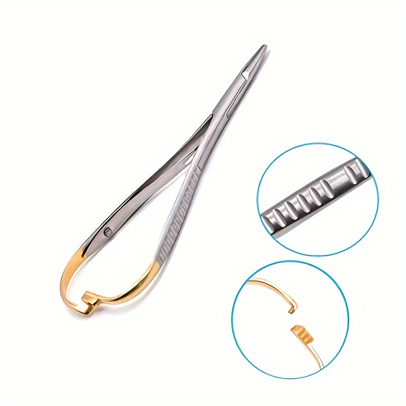 Stainless Steel Surgical Forceps End-Style Needle Holders Tweezers Grip-Style 14cm