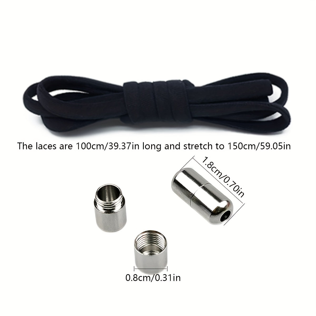 Unisex Elastic No-Tie Shoelaces With Buckles Replacement Lazy Laces