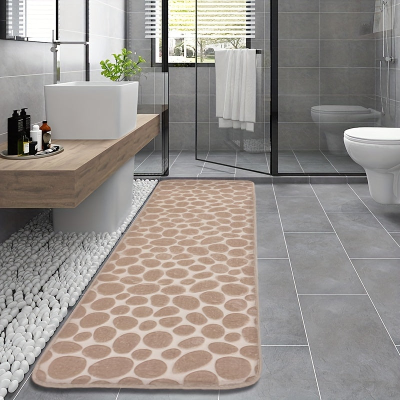 Geometric Polyester Bathroom Mat Non-Slip Absorbent Floor Rug Durable