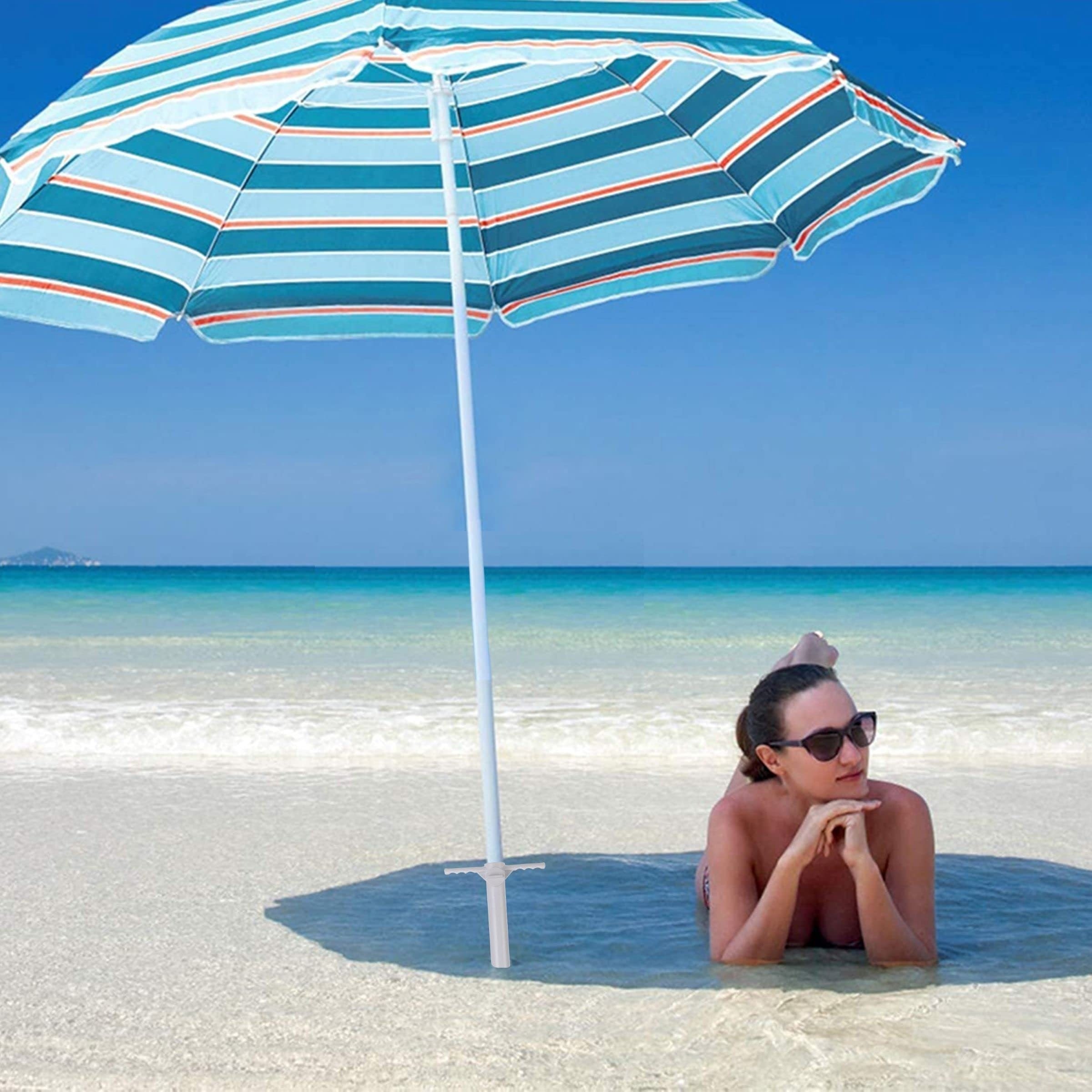 Heavy Duty Beach Umbrella Anchor with 5 Spiral Screws for Strong Winds