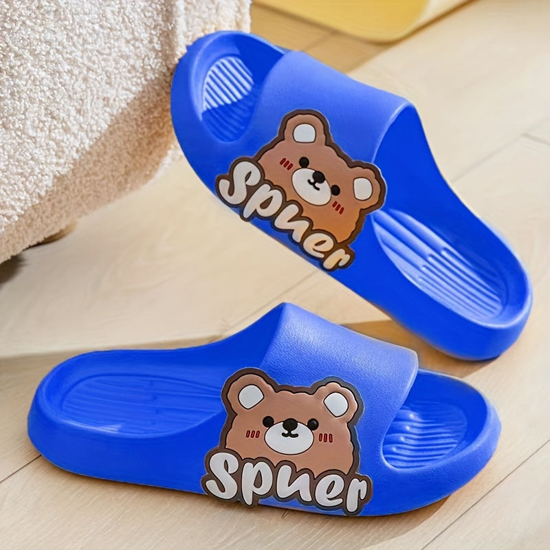 Kids Cartoon Bear Slippers Lightweight Non-Slip EVA Casual Home Shoes for Boys and Girls