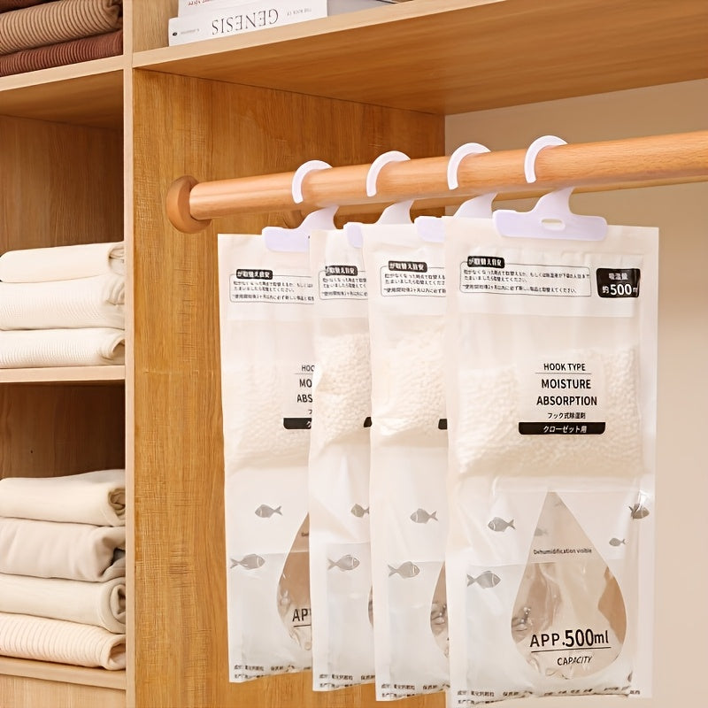 5-Pack 500ml Calcium Chloride Dehumidifier Bags for Wardrobe Closet Moisture Absorption