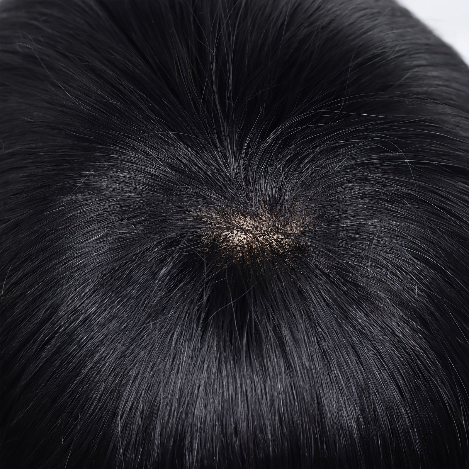 Men's Human Hair Wig with Mono Lace Cap Straight Hair All Ethnicities