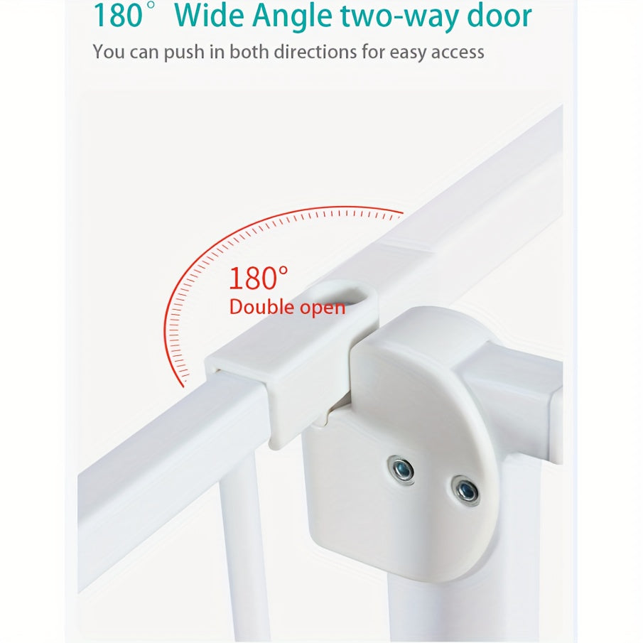 Steel Dog Gate for Doorways and Stairs Auto Close Walk Thru Indoor Outdoor