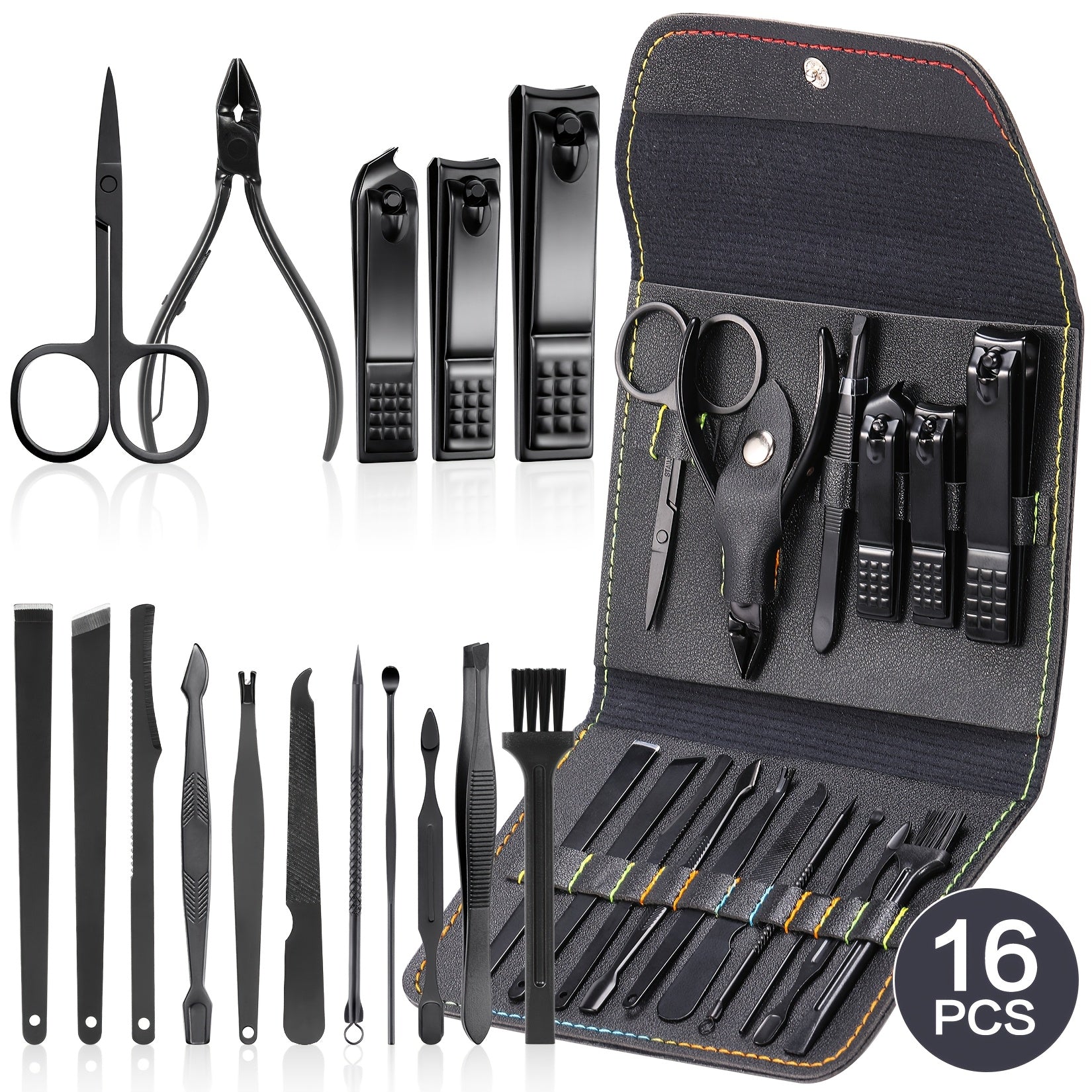 16/19pcs Stainless Steel Manicure Set for Men and Women Travel with Storage Case