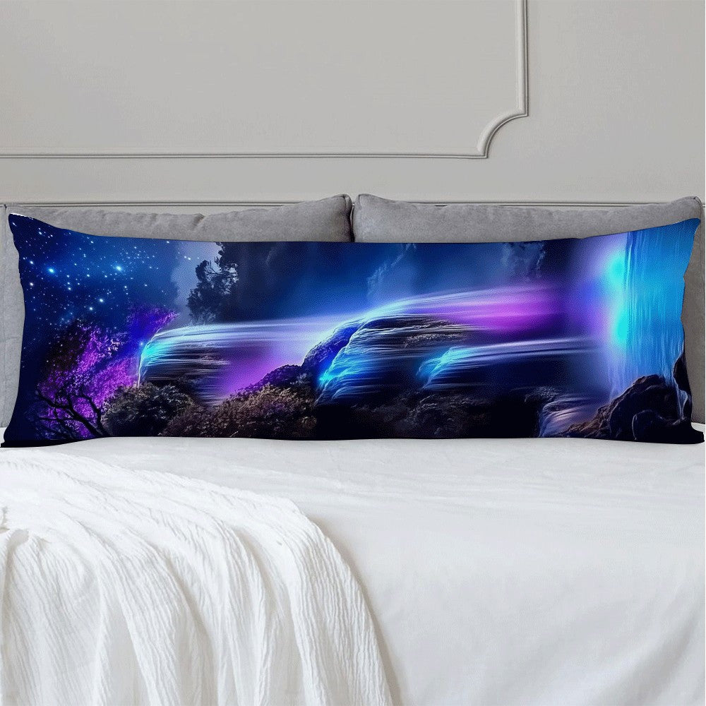 Purple Moonlight Falls Pillow Cover 137x51cm Extra Long Cushion Case for Bed Sofa