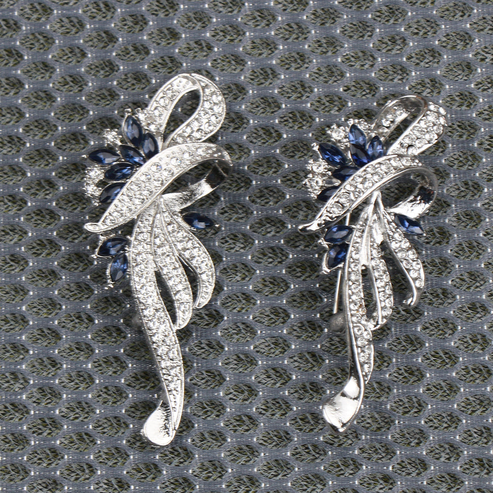 2 ta Vintage Luxury Bauhinia Emal Broshlar to'plami, Rhinestone tafsilotlari bilan - Noan'anaviy shaklni o'z ichiga oladi, Lapel yoki Ruksaklar uchun ideal moda bayonoti.