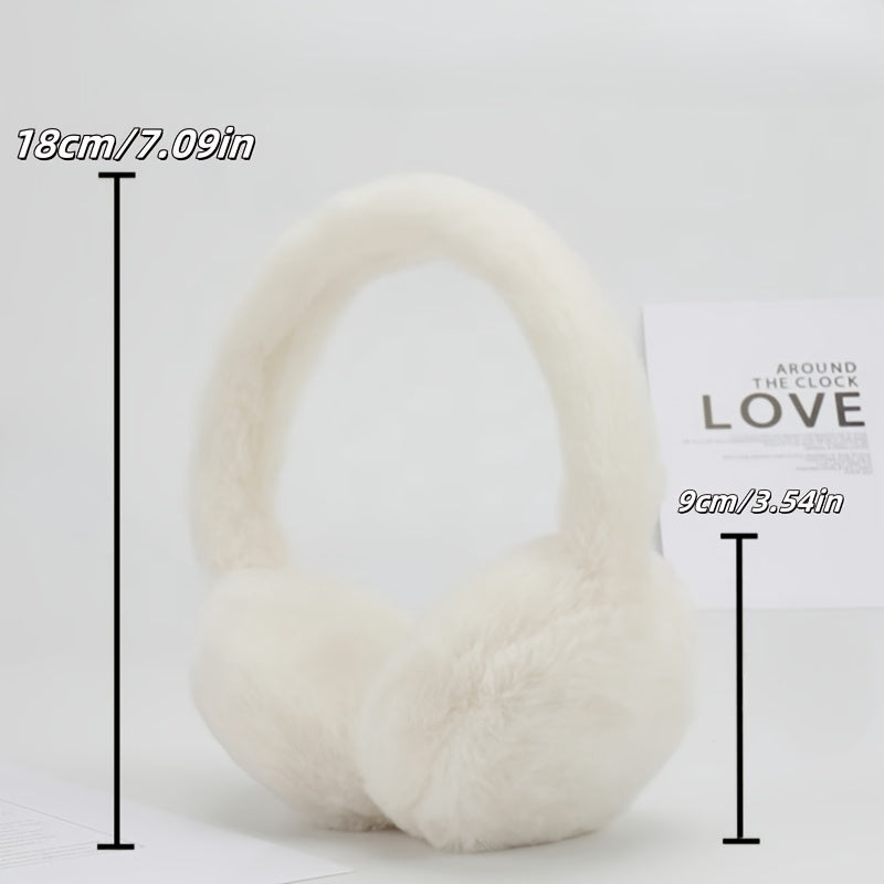 Stylish Plush Ear Warmers for Women, Winter Ear Protectors, Flexible Fit