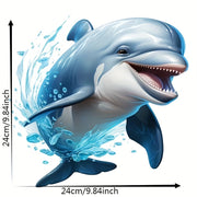 Waterproof Wall Decals for Bathroom and Living Room, Dolphin and Ocean Friends PVC Stickers