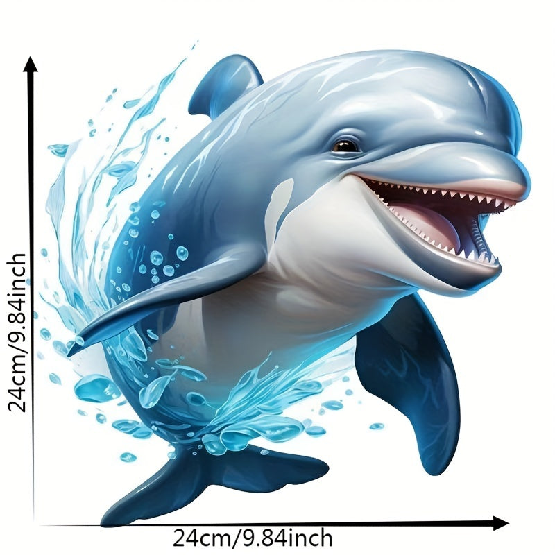 Waterproof Wall Decals for Bathroom and Living Room, Dolphin and Ocean Friends PVC Stickers