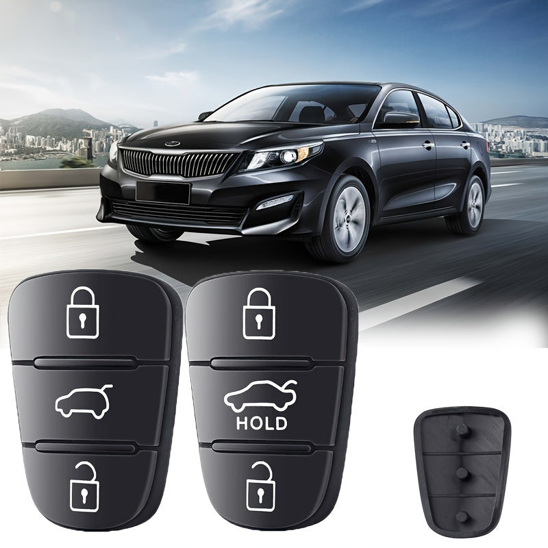 Car Remote Key Shell Silicone Replacement 3 Button Rubber Pad for All Models