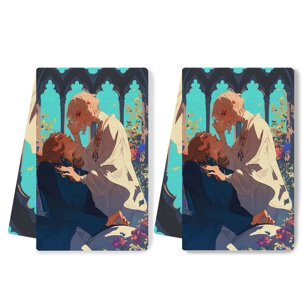 2pcs Ultra-Soft Absorbent Kitchen Towels for Dish and Hand Use