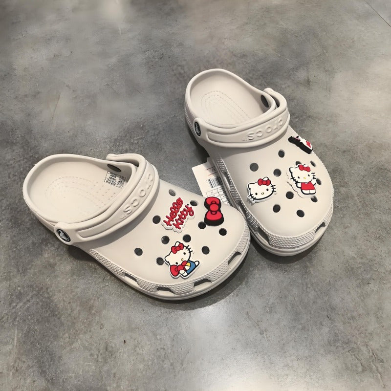 6pcs Girl Shoe Buckles Thick PVC Bow Decorations Detachable Cute Cartoon