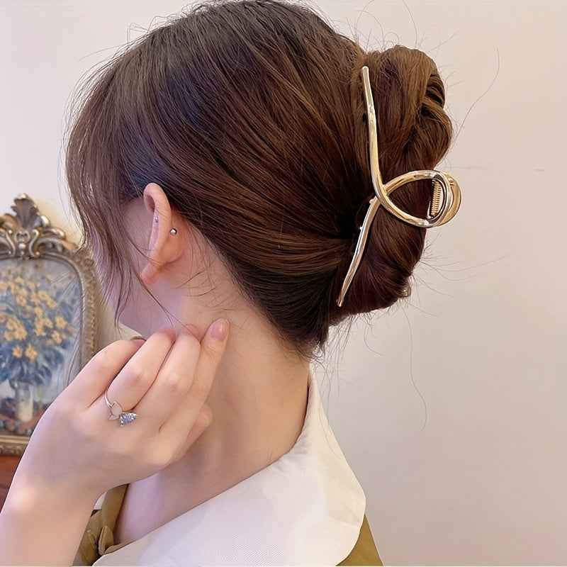 Elegant Hair Clip Claw for Women and Girls Zinc Alloy Simple Hair Accessories for Parties and Holidays