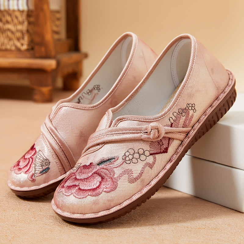 Women's Retro Floral Slip-On Casual Shoes Lightweight Breathable Fabric