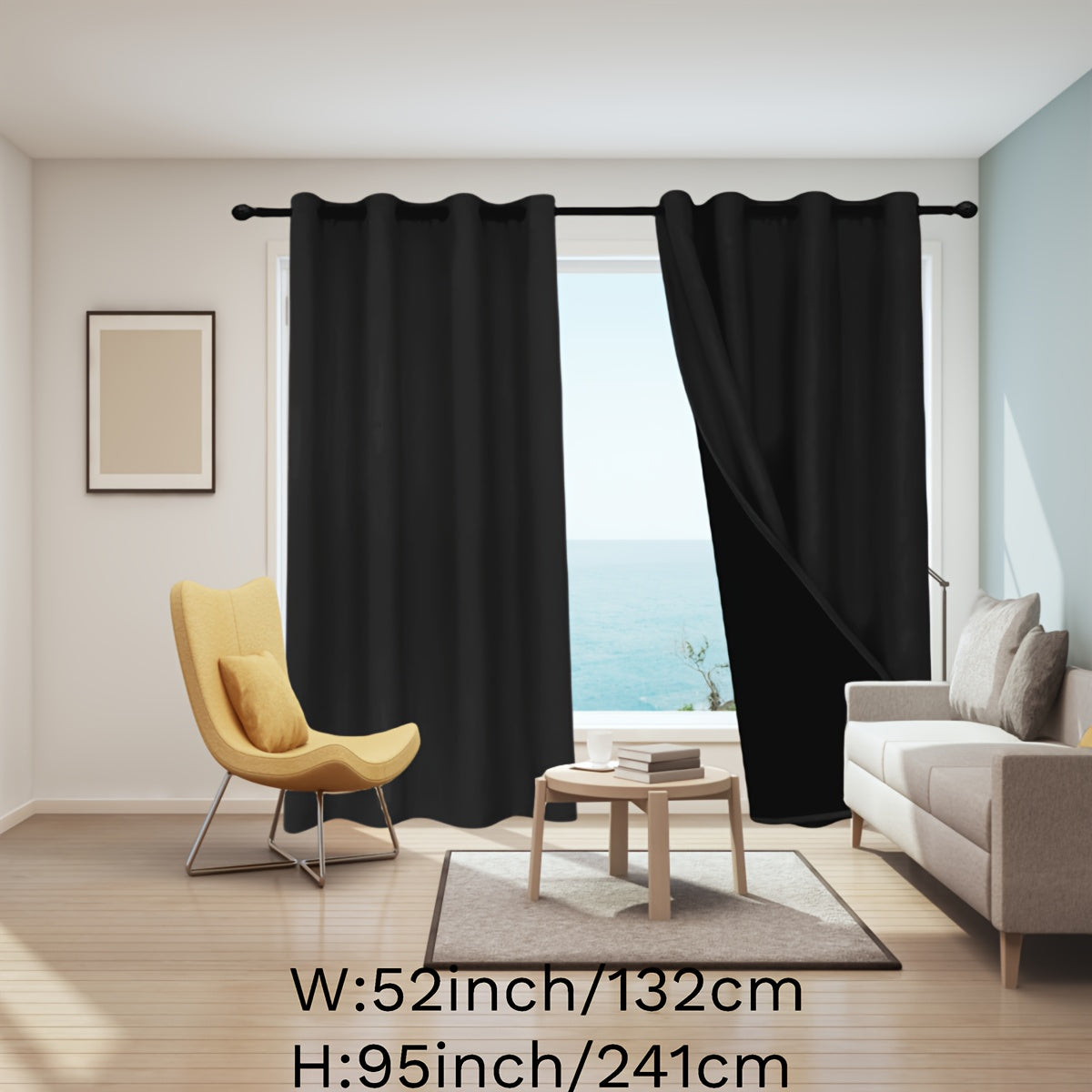 Blackout Curtains for Bedroom Grommet Insulated Room Darkening Single Panel