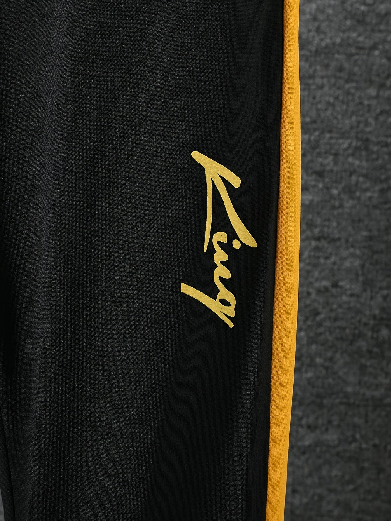 Casual Spring and Autumn Long Sleeve Hooded Patchwork Letter Print Set for Outdoor Wear