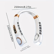 USB Neck Fan with Adjustable Speed LED Display Rechargeable Battery Lightweight for Outdoor Activities