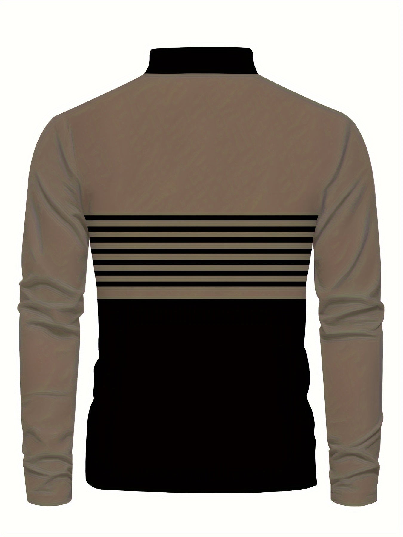 Erkaklar uchun tasodifiy uzun qo'l polo ko'ylagi, polyester yaka, butun yuzada chop etilgan, ozgina cho'ziladigan mato, bahor/kovakda ochiq havoda golf ko'chmasi uchun odatdagi moslik, katta o'lchamda.