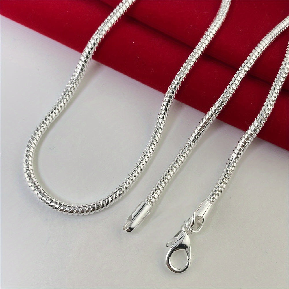 Sterling Silver Jewelry Set with 3mm Snake Chain Necklace and Bracelet Gift