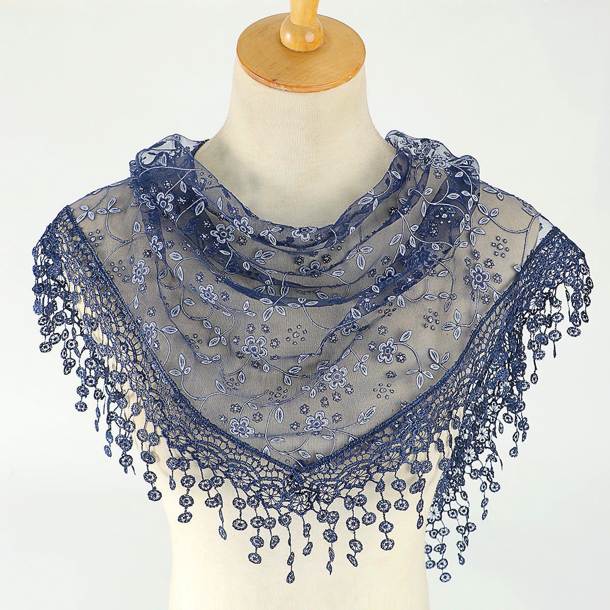 Women's Lace Triangle Veil and Scarf Set for Church Chapel Mantilla Style
