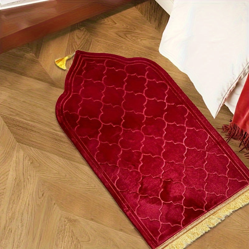 Thick Tassel Rug Non-Slip Water-Absorbent Square Carpet for Living Room