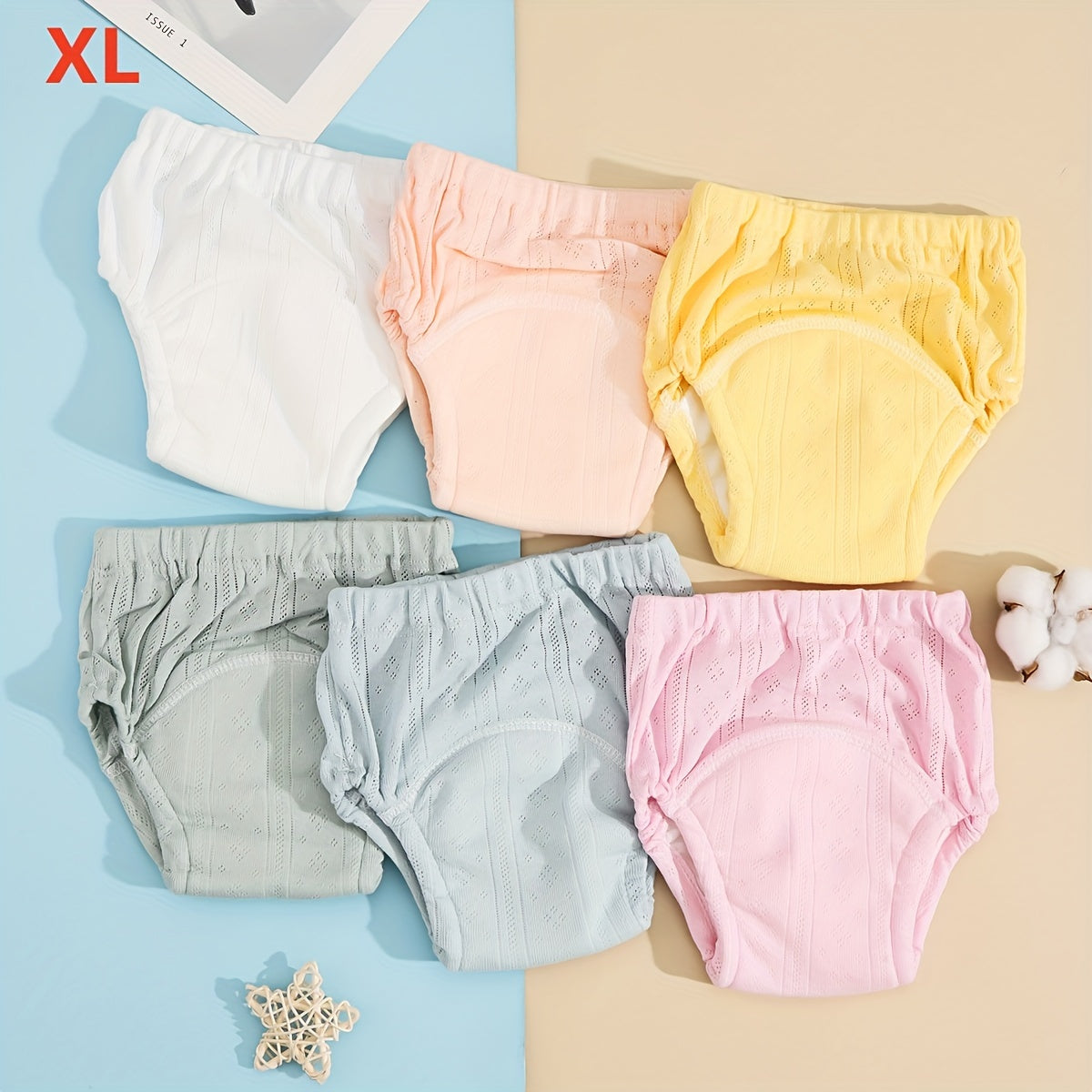 Juego de 6 pantalones de entrenamiento impermeables y lavables para bebés, para niños y niñas