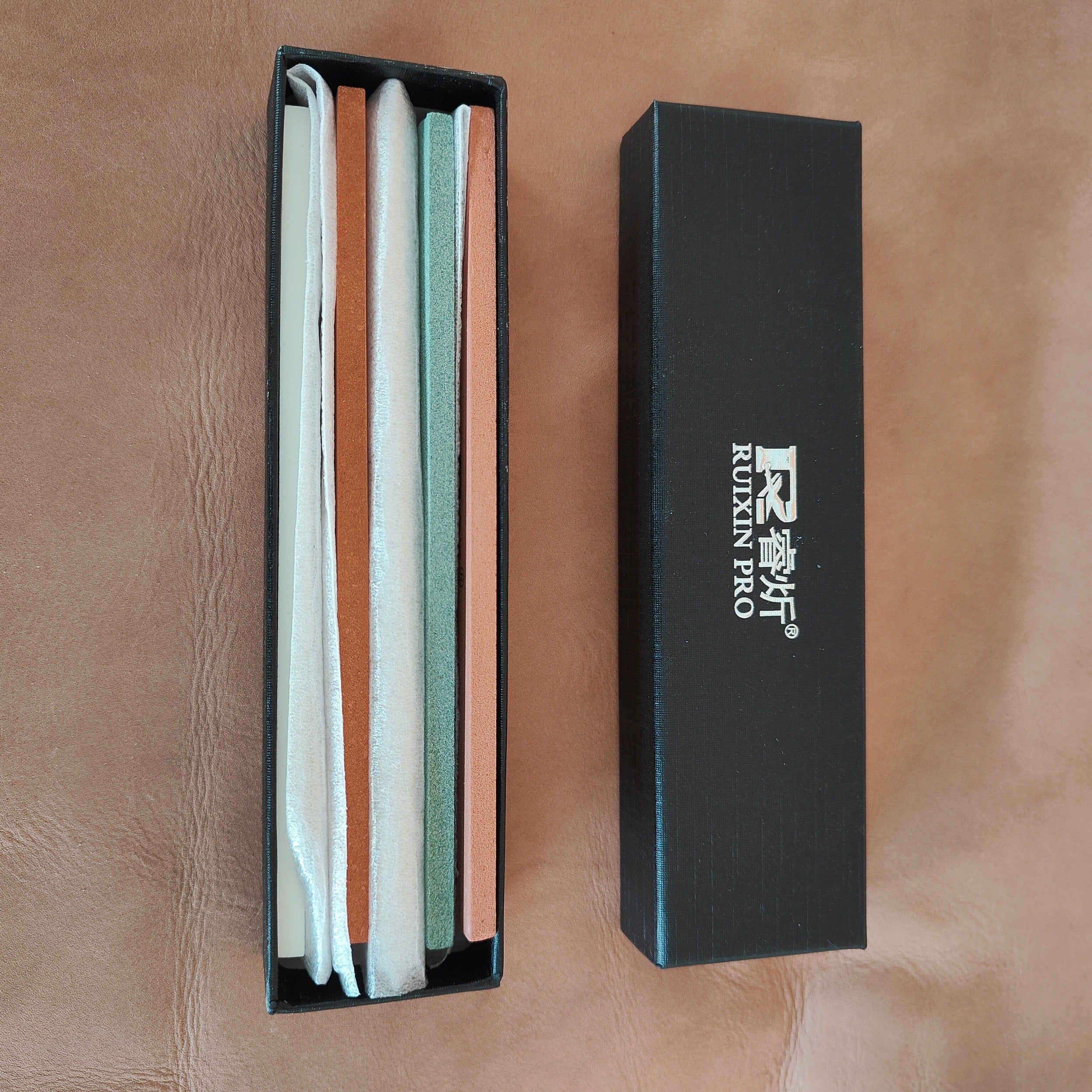 Knife Sharpening Stone Set 4 Pieces 150x20x5mm Grits for Kitchen and Restaurant