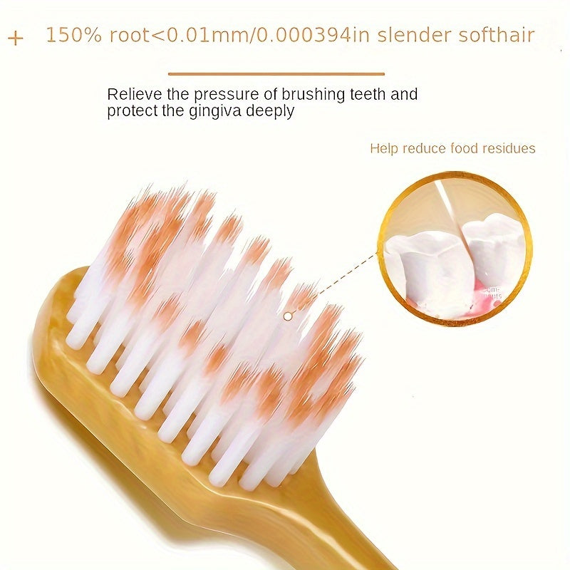 6-Pack Soft Microfiber Bristle Adult Toothbrushes Full-Size Head Gum Care Plaque Removal