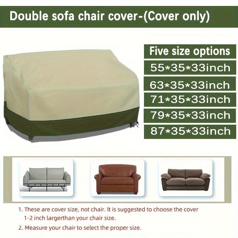 Outdoor Furniture Cover Waterproof UV Protection Beige Green Rip-Resistant Patio Sofa Cover