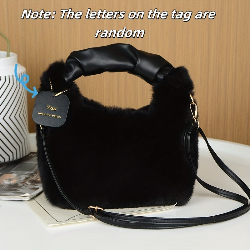 Zipperli, yuqori tutqichli zamonaviy sun'iy mo'yna pochtasi - barcha yoshlar va tadbirlar uchun mos - kuz va qish uchun engil clutch.