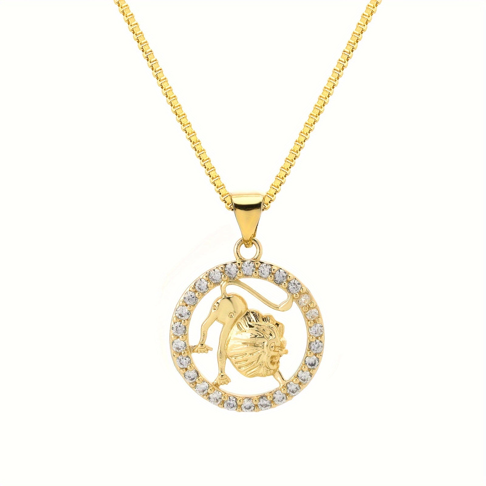 12 Constellations Pendant Necklace Gold Plated Zodiac Jewelry for Men Gift