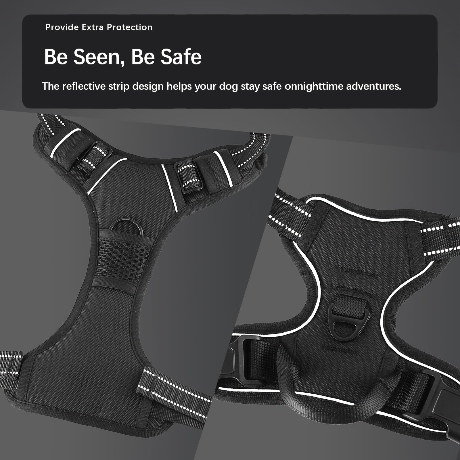 No-Pull Dog Harness and Leash Set with Reflective Features for Medium and Large Dogs