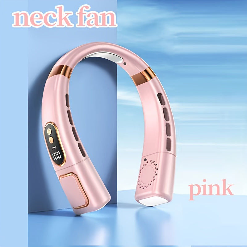 Sayohat uchun portativ bo'yin ventilyatori, bladeless, qayta zaryadlanadigan, qo'ldan erkin shaxsiy sovutgich, ochiq havoda sport uchun