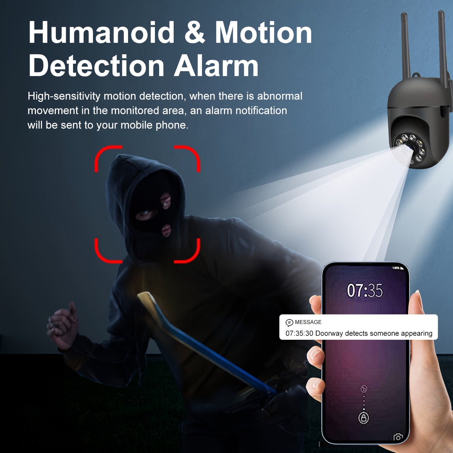 Wireless Security Camera 4-Pack 1080P HD Pan-Tilt Motion Detection Two-Way Audio Smartphone Compatible