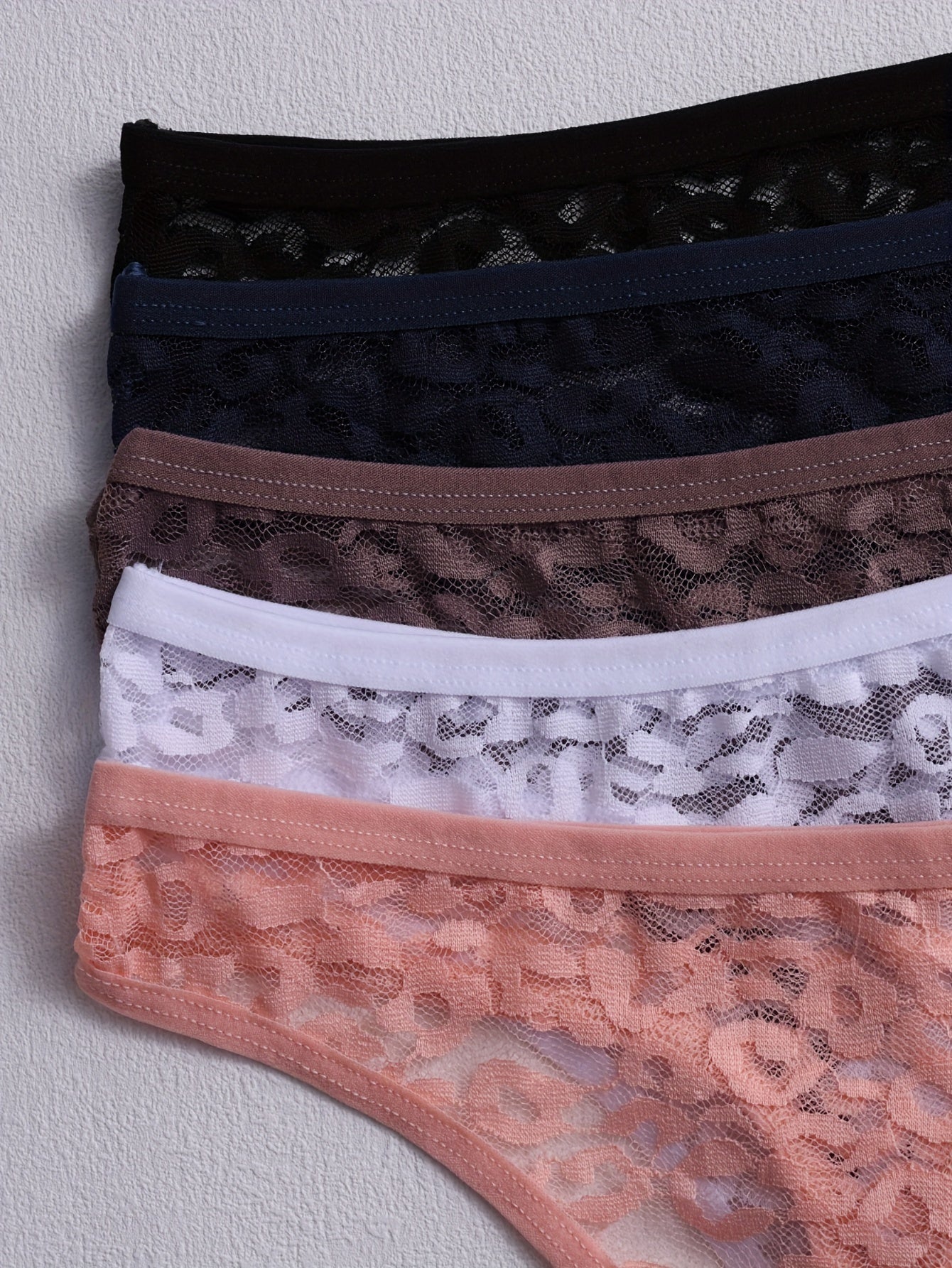 5 Прочные кружевные стринги с цветочным узором, сексуальное дышащее женское нижнее белье