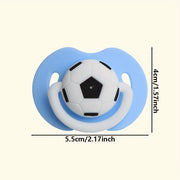 Silicone Soccer Ball Pacifier for Babies 0-6 Months, Washable, Gentle on Teeth in Red Blue Green Pink