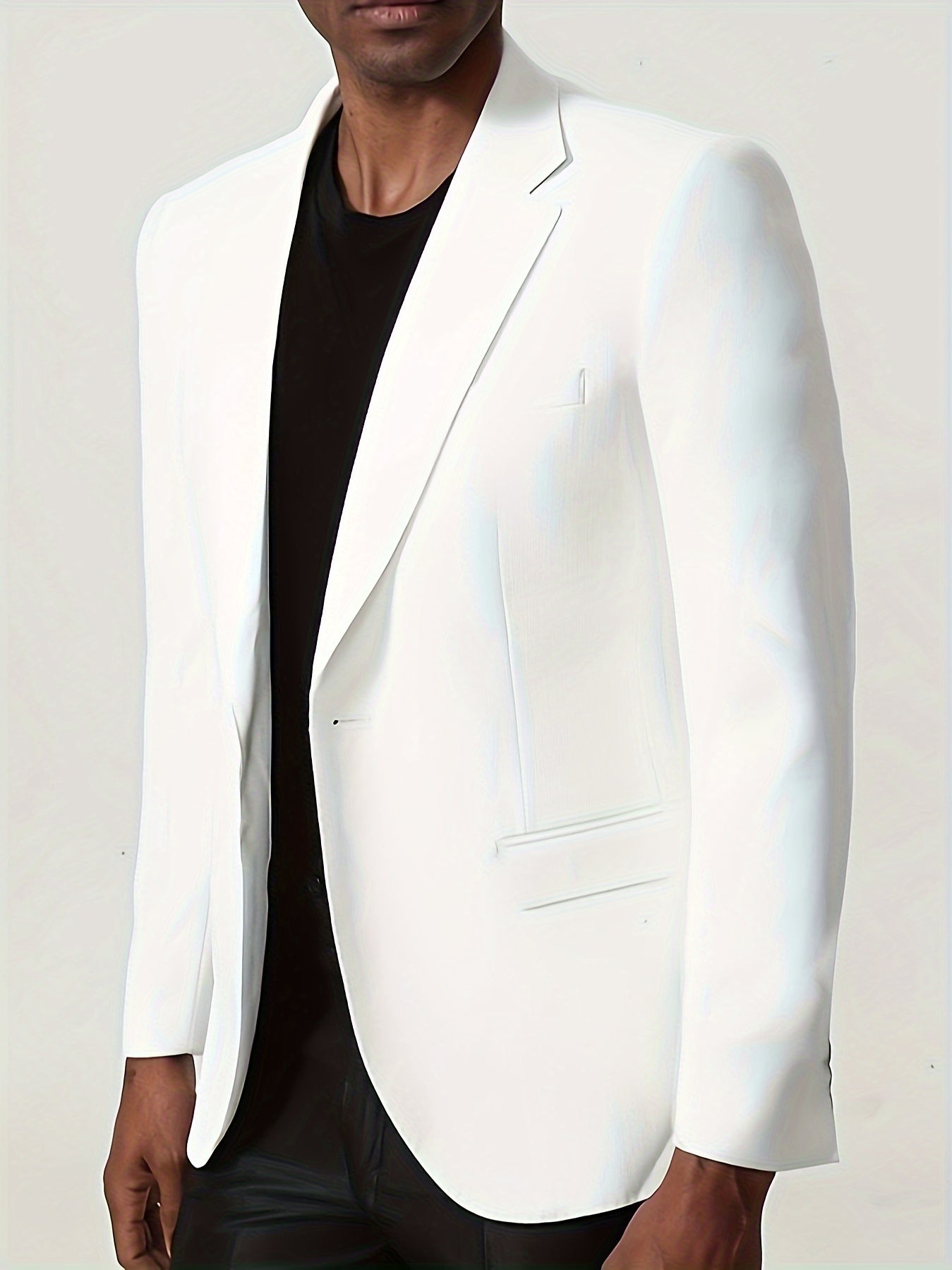 Плюс сайз облегающий пиджак однотонного цвета для мужчин, летний, из плетеного полиэстера и вискозы