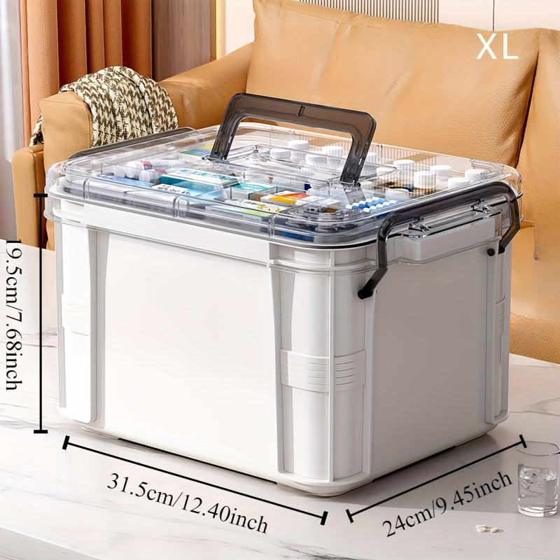 Toza suv o'tkazmaydigan plastmassa saqlash qutisi kvadrat klip bilan yopiladigan qopqoq bilan uy xo'jaligi uchun dorilarni tashkil etish