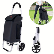 Aluminiy va plastikdan yasalgan, ajratiladigan saqlash qutisi bilan jihozlangan portativ egiluvchan xarid aravachasi. Oziq-ovqat xarid qilish, ko'chirish yoki lagerda qolish uchun ideal. Elektr energiyasi talab qilinmaydi. Mustahkam xususiyatlarga ega.