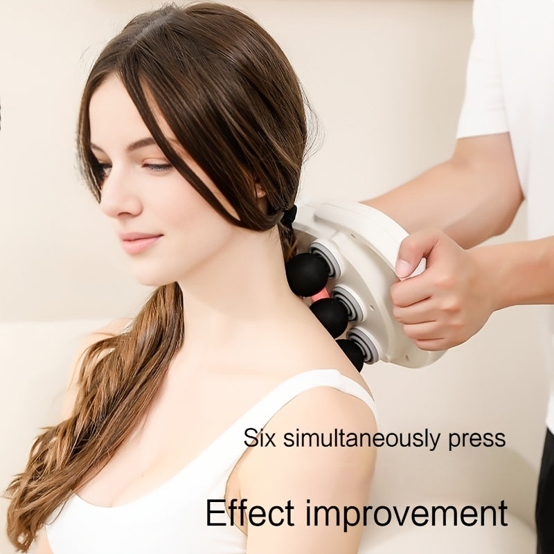 Deep Tissue Massage Gun with 6 Heads USB Rechargeable Full Body Vibration Muscle Relaxer