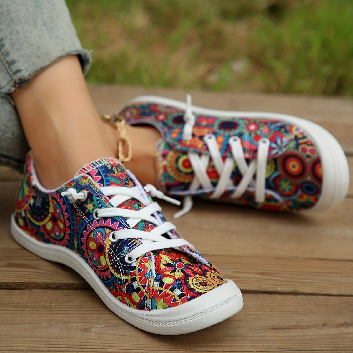 Women's Animal Print Sneakers Breathable Fabric Soft Rubber Sole All-Season