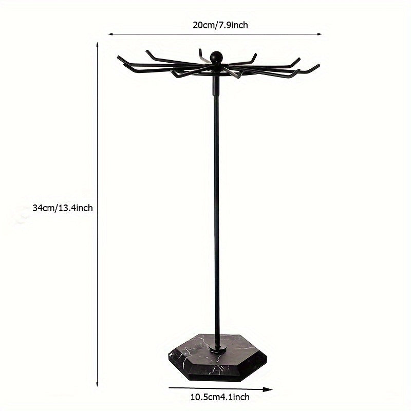 Metal Jewelry Display Rack with Rotating Stand for Necklaces Earrings Bracelets