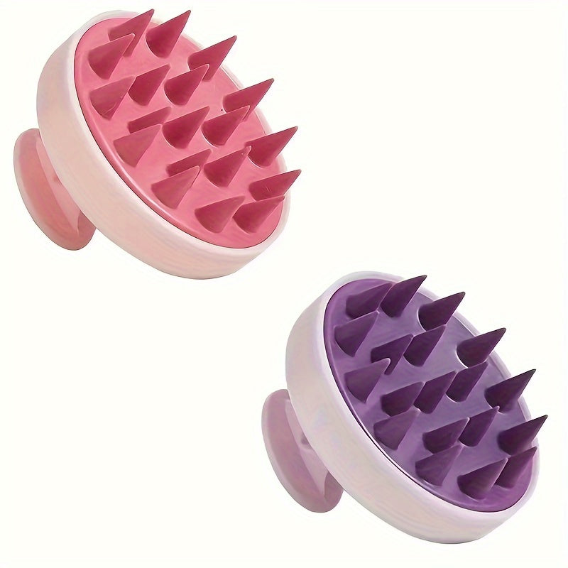Cepillo de masaje para cuero cabelludo de silicona para lavado y champú, suave y delicado