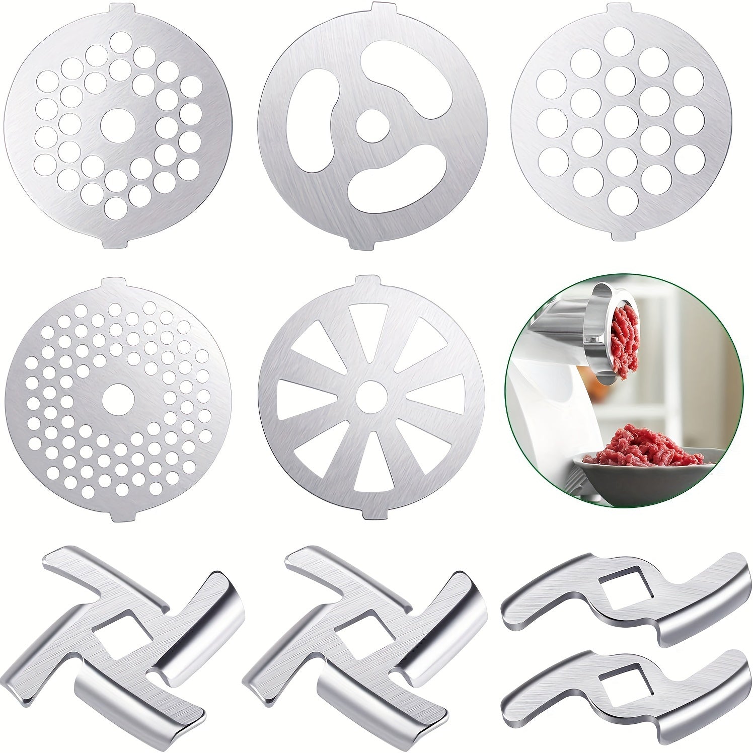 Meat Grinder Blade Set 2 4 8 9pcs Stainless Steel Cutter for Size 5 Meat Grinder